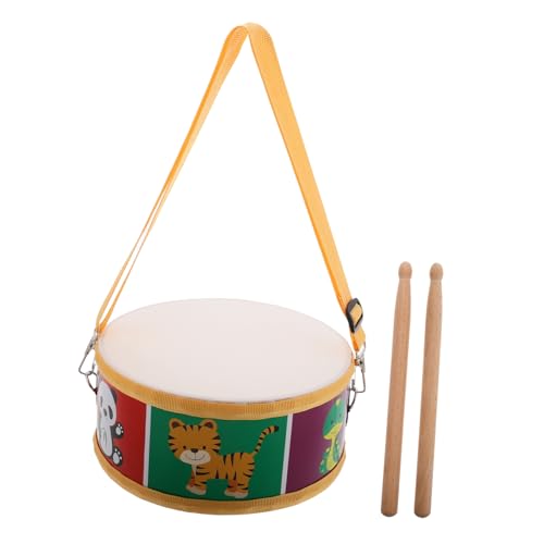 BESPORTBLE Hölzerne Kleinkind -Drum Set Cartoon Tiermarsching Snare -Trommel Mit Verstellbaren Riemen Und Trommelstangen Kinder Orff Percussion Instrument von BESPORTBLE