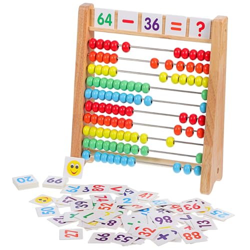 BESPORTBLE Holz Abakus Lernspielzeug für Bunten Perlen und Zahlenkarten Montessori Mathe für Vorschule und Grundschule Rechenspiel Addition Subtraktion Zählen BESPORTBLE Holz Abakus Lernspielzeug für Bunten Perlen und Zahlenkarten Montessori Mathe für Vorschule und Grundschule Rechenspiel Addition Subtraktion Zählen von BESPORTBLE