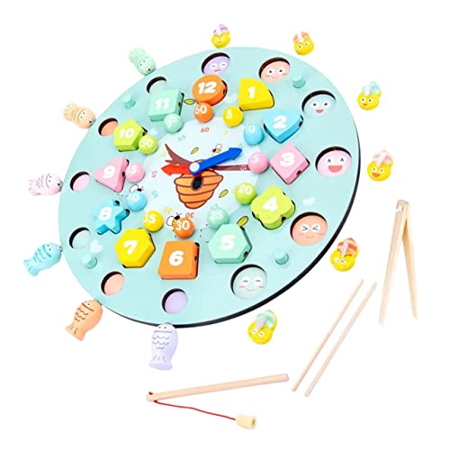 BESPORTBLE Holz Angelspiel und Lernpuzzle für Kleinkinder Jahre Doppelseitiges Montessori Motorikspielzeug mit Handgefertigten Holzfischen Pädagogisches Geschicklichkeitsspiel für BESPORTBLE Holz Angelspiel und Lernpuzzle für Kleinkinder Jahre Doppelseitiges Montessori Motorikspielzeug mit Handgefertigten Holzfischen Pädagogisches Geschicklichkeitsspiel für von BESPORTBLE
