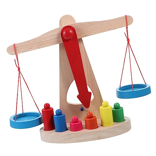 BESPORTBLE Holz Balancewaage Lernspielzeug Montessori Wissenschaftsprop für Mathe Frühförderung Kreatives Gleichgewichtsspielzeug für Mädchen Jungen Kindergarten von BESPORTBLE