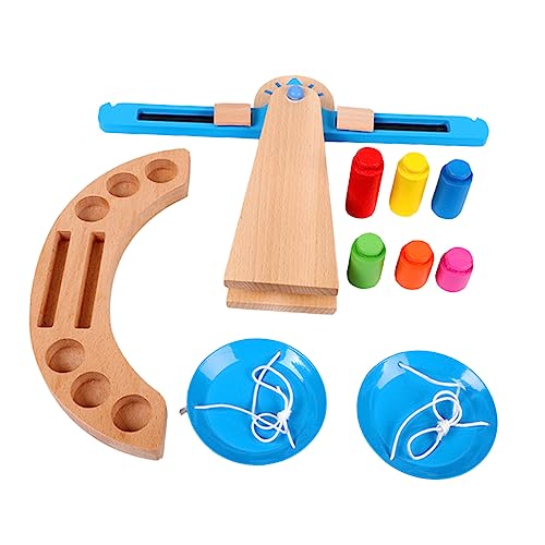 BESPORTBLE Holz Balancierwaage Set Kreatives Lernspielzeug für Mathematischen Fähigkeiten Fördert Verständnis von Gewichten und Zahlen Langlebig und Handschonend für Spielerisches Lernen von BESPORTBLE