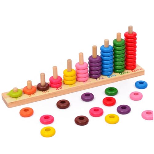 BESPORTBLE Holz Bauklötze Rechenspielzeug für Großes Montessori Lernspielzeug Mengen und Klassifikationsfähigkeiten Pädagogisches Mathe Bauspielzeug für Vorschulkinder von BESPORTBLE