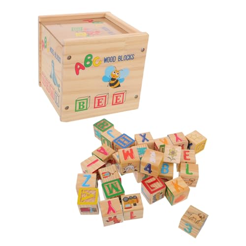 BESPORTBLE Holz Bausteine mit Gravierten Alphabet und Zahlenblöcken Montessori Lernspielzeug für Vorschulkinder Pädagogisches Stapelspielzeug aus Naturholz Kreativität und Motorischen BESPORTBLE Holz Bausteine mit Gravierten Alphabet und Zahlenblöcken Montessori Lernspielzeug für Vorschulkinder Pädagogisches Stapelspielzeug aus Naturholz Kreativität und Motorischen von BESPORTBLE