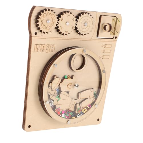 BESPORTBLE Holz Busy Board Waschmaschine mit Pailletten DIY Kreativitätsspielzeug Montessori Lernspielzeug für Kleinkinder Feinmotorik und Sensorischer Entwicklung von BESPORTBLE