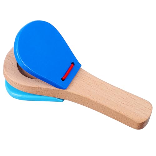 BESPORTBLE Holz Castagnetten Clapper Musikinstrument Holzklapper Percussion zur Früherziehung für Junge Mädchen Ab Geburt Leicht Langlebig Fördert Hand Auge Koordination und von BESPORTBLE