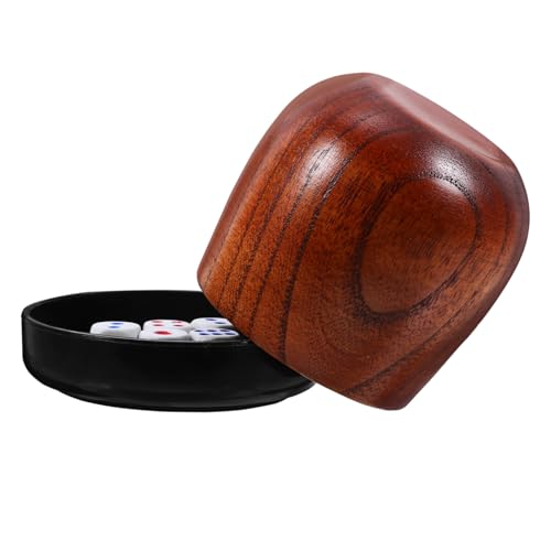 BESPORTBLE Holz Dice Cup Set mit Kleinen Würfeln Stabiles Würfelbecher Set mit Deckel Kompakt und Langlebig für Brettspiele und Reisen Würfelspiel Zubehör für Spielspaß Unterwegs von BESPORTBLE