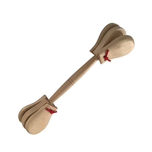 BESPORTBLE Holz Doppelkopf Rassel Percussionspielzeug für Musikalisches Lernspielzeug zur Frühkindlichen Sichere Orff Schlaginstrumente für Eltern Junge Mädchen Interaktion und Kreative von BESPORTBLE