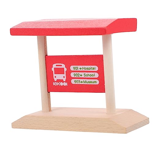 BESPORTBLE Holz Eisenbahn Zubehör Rotes Kinderbahnsteig Modell aus Holz Langlebiges Kompaktes und Leichtes für Kreative Eisenbahn Szene Pädagogisch und Spaßfördernd von BESPORTBLE
