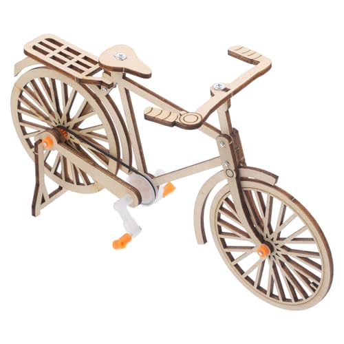 BESPORTBLE Holz Fahrrad Modell DIY Mechanisches Lernspielzeug Vintage Miniatur Fahrrad mit Riemenantrieb Wissenschaftliches Experiment zum Selbst Zusammenbauen Kreative Bastelidee für Schule von BESPORTBLE