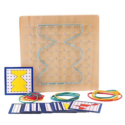 BESPORTBLE Holz Geoboard Nagelbrett Lernspielzeug für Montessori Werkzeug Mathe Bildung Kreativitätsfördernd für Grundschüler von BESPORTBLE