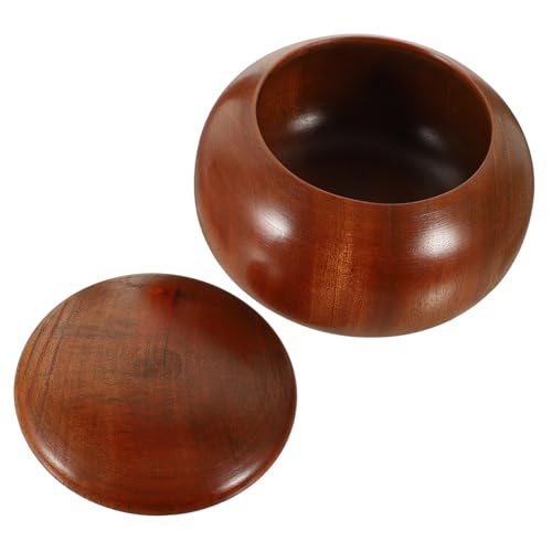 BESPORTBLE Holz Go Schachstein Aufbewahrungsdose Natürliche Weiqi Steine Box Dickwandiger Dekorativer Spielstein Behälter für Go und Schachspiel Zubehör von BESPORTBLE