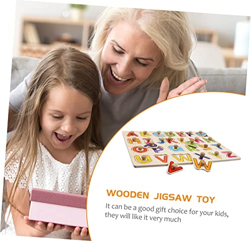 BESPORTBLE Holz Jigsaw Puzzle Langlebiges Montessori Lernspielzeug für Kleinkinder Bunte Buchstabenformen für Pädagogisches Holzspielzeug für Jungen und Mädchen Geschenkidee Lernen von BESPORTBLE