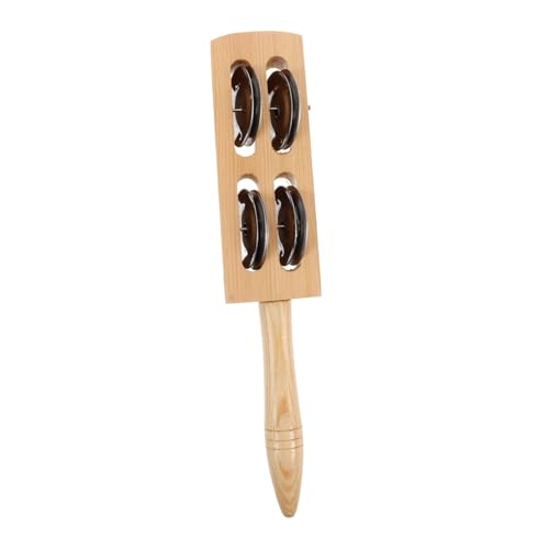 BESPORTBLE Holz Jingle Bells Schlaginstrument mit Schellen Handheld Percussion für Musikalische Früherziehung Sicher Leicht zu Fördert Hörsinn und Rhythmusgefühl von BESPORTBLE