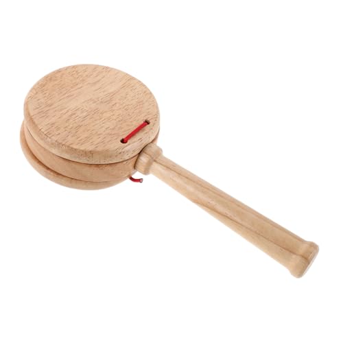 BESPORTBLE Holz Kastagnetten mit Griff Percussion Handklapper Musikinstrument Rhythmisches Lernspielzeug für Kleinkinder und Junge Mädchen Frühkindliche Musikförderung Motorische Entwicklung von BESPORTBLE