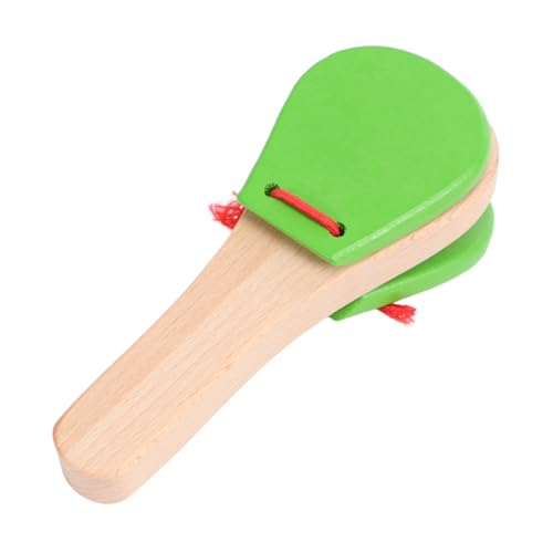 BESPORTBLE Holz Langgriff Kastagnetten Für Musikalisches Zur Frühkindlichen Lernspielzeug Aus Holz Für Ab Monaten Grün von BESPORTBLE