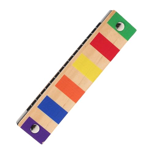 BESPORTBLE Holz Mundharmonika für Anfänger Doppelte Reihe Musikunterricht Ansprechendes Design Farben für Kindergarten und Schule von BESPORTBLE