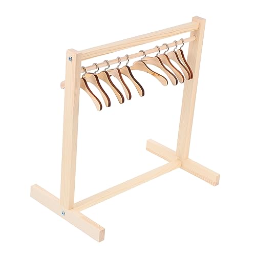 BESPORTBLE Holz Puppenkleiderständer mit Kleiderbügeln Großes Einlagiges Puppenkleiderregal für Puppenhaus Kindersicheres Design Glatte Oberfläche zur Aufbewahrung und Präsentation von BESPORTBLE Holz Puppenkleiderständer mit Kleiderbügeln Großes Einlagiges Puppenkleiderregal für Puppenhaus Kindersicheres Design Glatte Oberfläche zur Aufbewahrung und Präsentation von von BESPORTBLE