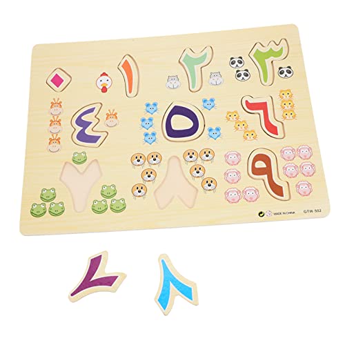 BESPORTBLE Holz Puzzle Lernspielzeug Arabisches Alphabet und Zahlen Montessori Pädagogisches Spiel Puzzlebrett für Vorschule und Frühes Lernen zur Kognitiven Entwicklung und Eltern Junge von BESPORTBLE