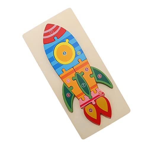 BESPORTBLE Holz Puzzle Raketenform Pädagogisches Steckspiel für Glatte Oberfläche Großes Griffdesign Fördert Hand Auge Koordination und Konzentration Lernspielzeug für Junge Mädchen und BESPORTBLE Holz Puzzle Raketenform Pädagogisches Steckspiel für Glatte Oberfläche Großes Griffdesign Fördert Hand Auge Koordination und Konzentration Lernspielzeug für Junge Mädchen und von BESPORTBLE