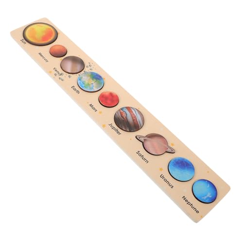 BESPORTBLE Holz Puzzle Sonnensystem Montessori Lernspielzeug für Planeten Kreatives Weltraumspielzeug Planetenkenntnis für Kinderzimmer von BESPORTBLE