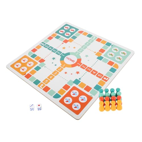 BESPORTBLE Holz Schachbrett Spielset für Leichtes Tragbares Brettspiel mit Flugschach und Schlangenspiel Buntes Multifunktionales Kindergarten Lernspielzeug Platzsparend für Familienzeit von BESPORTBLE