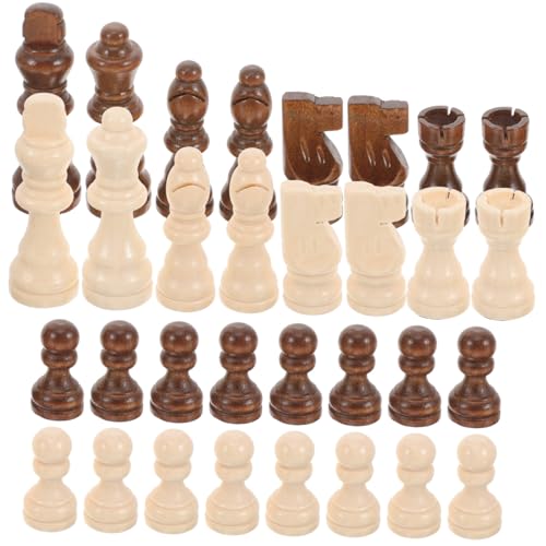 BESPORTBLE Holz Schachfiguren Set International Schach Zubehör Ersatzteile Kompakt Leicht Tragbar Natürliche Holzqualität Ohne Geruch Für Schachbrett Zubehör von BESPORTBLE