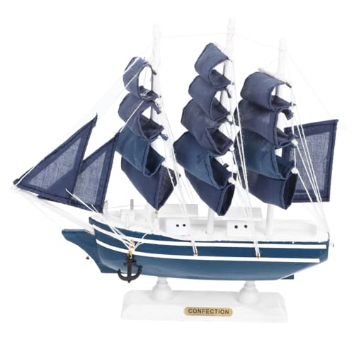 BESPORTBLE Segelboot Modell Holz Segelschiff Modell Schiff Deko Vintage Holz Nautische Wohnkultur 23X22X4cm von BESPORTBLE