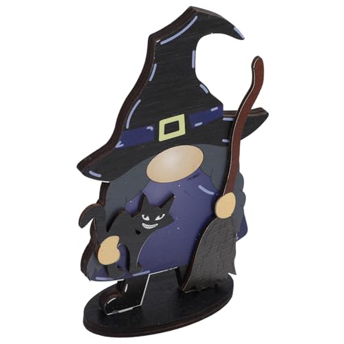 BESPORTBLE Holz Tischaufsatz Halloween Deko GNOME Witch Tischdekoration Für Halloween Party Rustikales Schild Für Halloween Feiern von BESPORTBLE