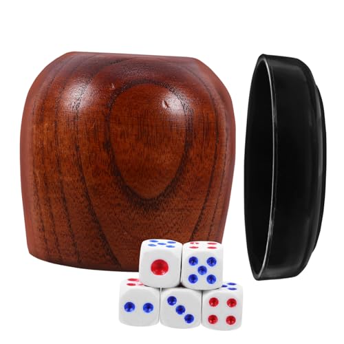 BESPORTBLE Holz Würfelbecher Set mit Abgerundeten Ecken Rutschfestem Würfelhalter Würfeln Kompakt Leicht für Brettspiele Party und Reiseunterhaltung von BESPORTBLE