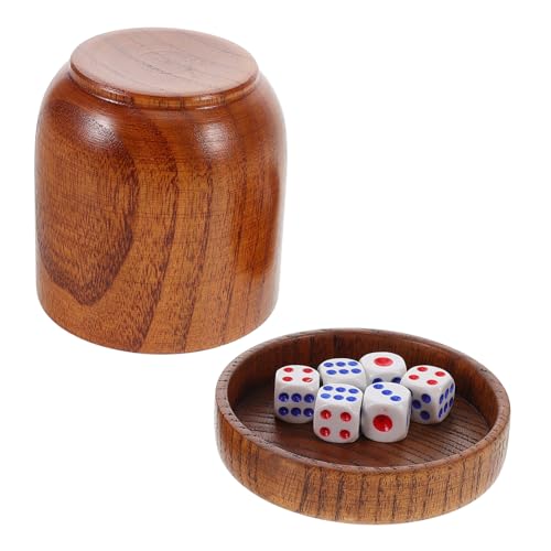 BESPORTBLE Holz Würfelbechern mit Deckel Stapelbare Würfelbecher und Würfel für Partys und Brettspiele für Ktv und Bars von BESPORTBLE