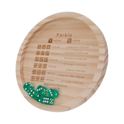BESPORTBLE Holz Würfeltablett mit Würfeln für Familien Spieleabend Kompaktes Tragbares Würfeltablett aus Holz Vielseitig für Farkle Würfelspiel und Rollenspiele für Party Reise und Spiele von BESPORTBLE