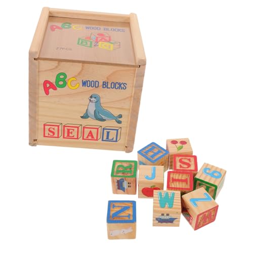 BESPORTBLE Holz-bausteine ABC Lernspielzeug Montessori Stapelblöcke für Kleinkinder Vorschule Kreatives Stapelspielzeug Kreativität und Feinmotorik von BESPORTBLE