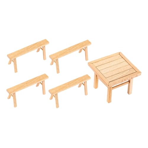 BESPORTBLE Holzbaukasten Tisch Stühle DIY Puzzle Holz Zusammenbau für Frühe Bildung Eltern Junge Mädchen Interaktion Holzspielzeug Ab Jahren von BESPORTBLE