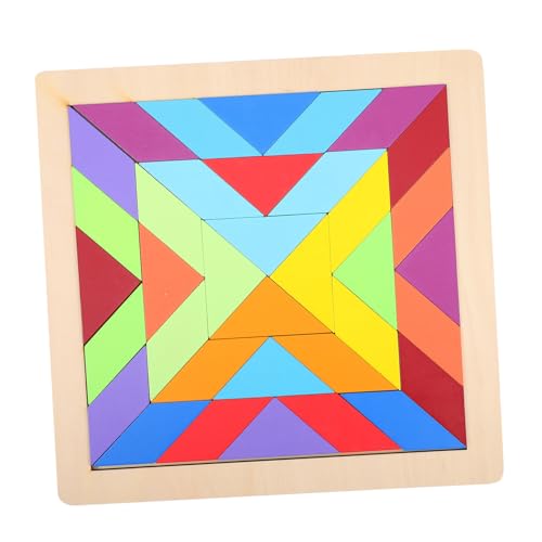 BESPORTBLE Holzbausteine aus Natürlichem Holz Farbenfrohes Regenbogen Puzzle mit Glatten Kanten Pädagogisches Lernspielzeug für Vorschulkinder Kreativität und Logischem Denken von BESPORTBLE