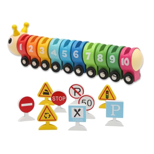 BESPORTBLE Holzeisenbahn für Kleinkinder Pädagogisches Lernspielzeug mit Bunten Zahlen Handgefertigt Robustes Holzspielzeug Fördert Feinmotorik und Zahlenverständnis Kindgerechter von BESPORTBLE