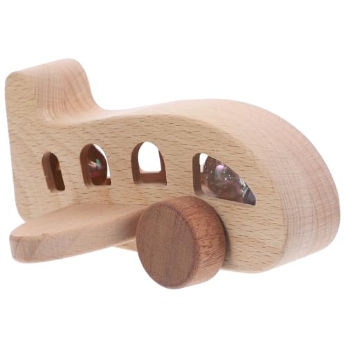 BESPORTBLE Holzflugzeug Für Junge Mädchen Entzückendes Natürlichem Buchenholz Pädagogisches Rasselspielzeug Hand Koordination Kreativer Vorstellungskraft von BESPORTBLE