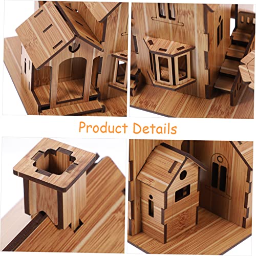 BESPORTBLE Holzhaus Puzzle DIY Bausatz Holzspielzeug für Kreatives Konstruktionsspielzeug Holz Villa Modell für Jungen Mädchen von Kreativität und Vorstellungskraft von BESPORTBLE