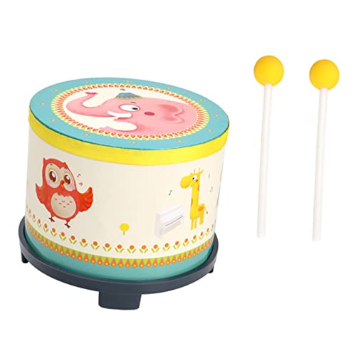 BESPORTBLE Holzklopf Trommel Musikspielzeug für Kleinkinder Doppelseitiges Musikinstrument Fördert Konzentration und Motorische Fähigkeiten Bunte Cartoon Pädagogisches von BESPORTBLE