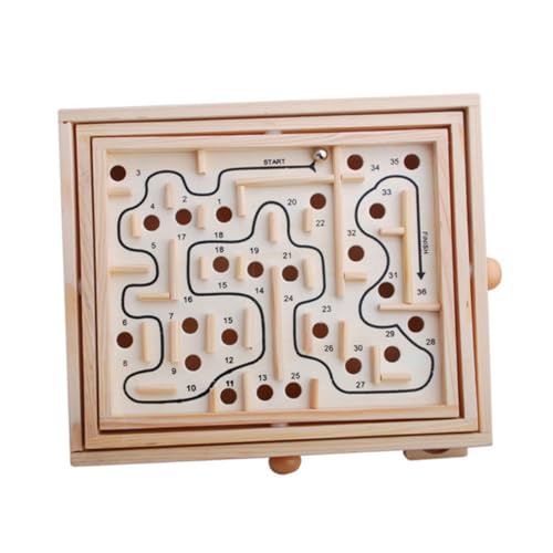 BESPORTBLE Holzperlen Labyrinth Puzzle für Pädagogisches Lernspiel für Jungen und Mädchen Fördert Problemlösungsfähigkeiten und Logisches Geschicklichkeitsspiel aus Holz von BESPORTBLE