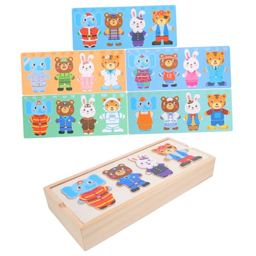 BESPORTBLE Holzpuzzle DIY Holzspielzeug Lernspielzeug Montessori Motorikspielzeug Ab Jahre Pädagogisches Tier Matching Puzzle aus Robustem Holz für Jungen und Mädchen von BESPORTBLE