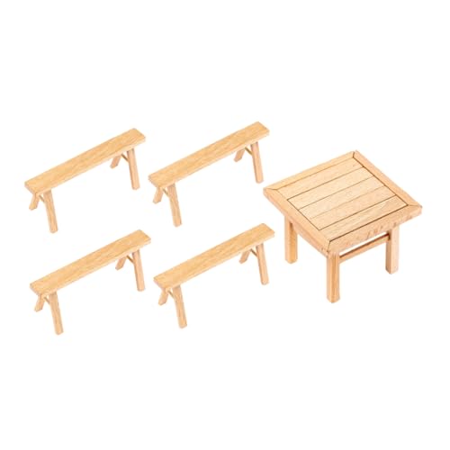 BESPORTBLE Holzpuzzle DIY mit Miniatur Tisch und Stühlen aus Natürlichem Holz Pädagogisches Konstruktionsspielzeug für Hand Augen Koordination und Spielerischem Lernen von BESPORTBLE