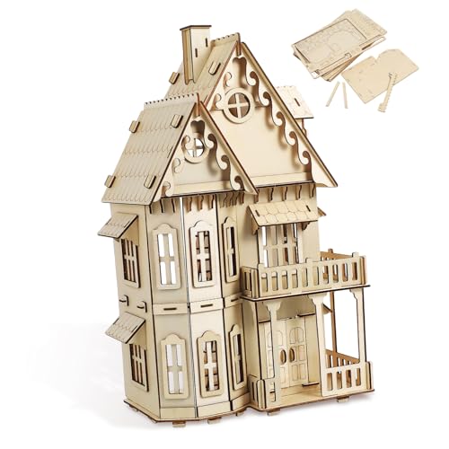 BESPORTBLE Holzpuzzle Gothic Villa Kreatives Puzzle Modell Zum Zusammenbauen Für Geburtstage Und Halloween Detailliertes Design Aus Holz von BESPORTBLE