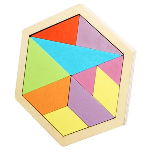 BESPORTBLE Holzpuzzle Holz Legespiel Lernspielzeug Ab Jahre Buntes Pädagogisches Tangram Puzzle Fördert Kreativität Geschicklichkeit und Farberkennung von BESPORTBLE