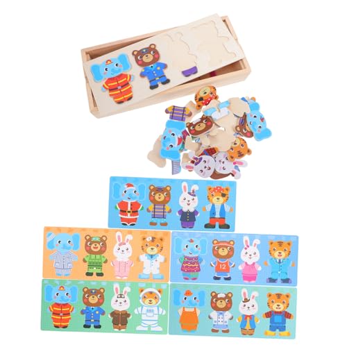 BESPORTBLE Holzpuzzle Holz Tierpuzzle Lernspielzeug Geburtstagsgeschenk Kreatives Anziehpuzzle Hand Auge Koordination für Jungen und Mädchen von BESPORTBLE