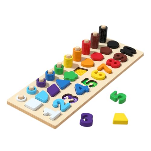 BESPORTBLE Holzpuzzle Lernspielzeug für Zahlen und Formenspiel Pädagogisches Hand Augen Koordination für Kindergarten und Interaktive Eltern Junge Mädchen Aktivitäten von BESPORTBLE