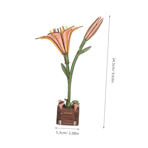 BESPORTBLE Holzpuzzle Lilie DIY Bausatz Blumenstrauß Baukasten Holzblumen Modell Handwerk Geschenk für Erwachsene Valentinstag Geburtstag Thanksgiving Weihnachten von BESPORTBLE