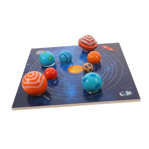 BESPORTBLE Holzpuzzle Sonnensystem Montessori Lernspielzeug für Planeten Interaktive Erziehung Robustes Design aus Hochwertigem Holz von BESPORTBLE