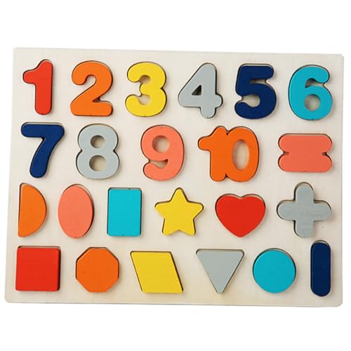 BESPORTBLE Holzpuzzle für Lernspielzeug mit Zahlen und Buchstaben Pädagogisches für Vorschulkinder Sicheres Design Fördert Kognitive Fähigkeiten Farbenfrohe Holzblöcke für Kreatives von BESPORTBLE