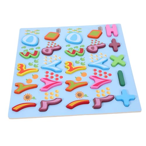 BESPORTBLE Holzpuzzle für Montessori Lernspielzeug zur Erkennung Arabischer Buchstaben und Zahlen Fördert Feinmotorik Logisches und Problemlösungsfähigkeiten für Zuhause von BESPORTBLE