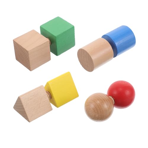 BESPORTBLE Holzpuzzle mit Geometrischen Formen für Schraub und Blockspielzeug zur Entwicklung der Feinmotorik Pädagogisches Stem für Jungen und Mädchen von BESPORTBLE